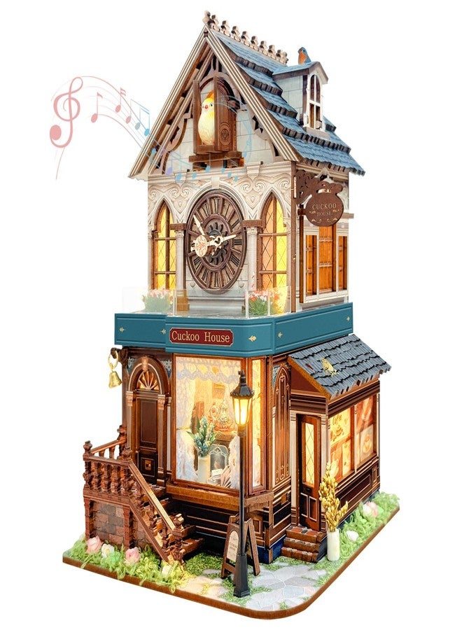 STRUCWOOD 3D Wooden Puzzles - Miniature Cuckoo Clock House Kit, DIY Wooden Building Set for Adults and Teens, Mini Model Kit with 3-Mode Touch Switch - Cuckoo House (SQ-61) - Image 1